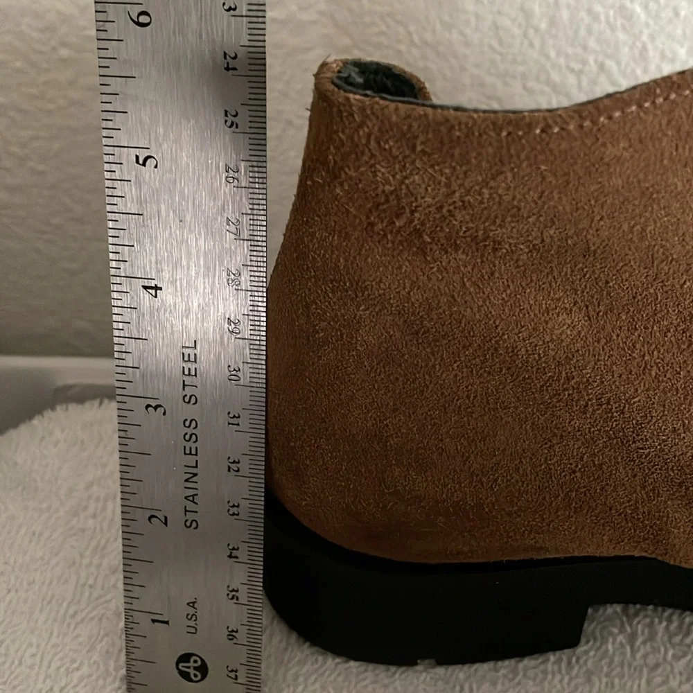 Andre Assous SPAIN Genuine Suede Leather Ankle Boots Booties Tan